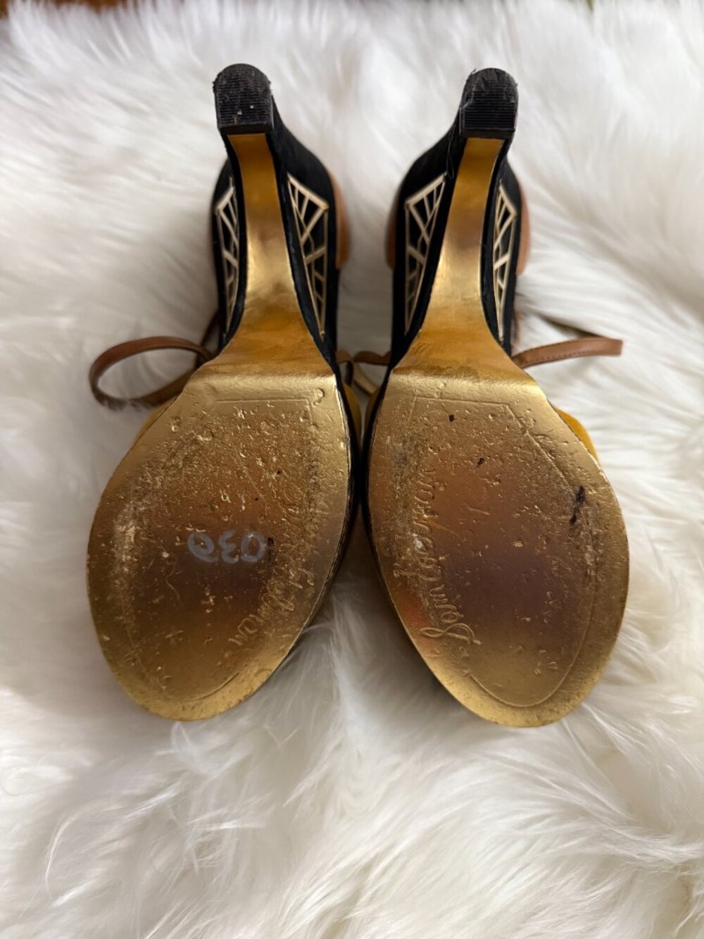 Vintage Sam Edelman Tegan Architectural Platform Heels Size 10 - Picture 4 of 4